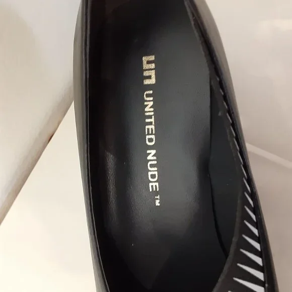 NIB UN UNITED NUDE ZINK PEEK PUMP MID HEEL IN BLACK - Picture 7 of 8